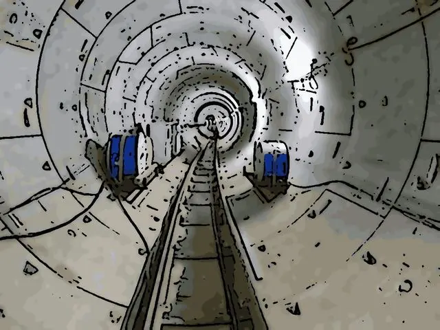 Fiber installation works in a sewerage tunnel