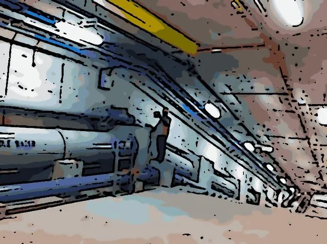 FTS technician at work in the Marina Bay Common Services Tunnel
